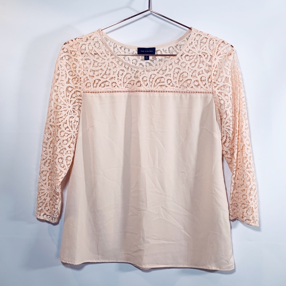 The Limited‎ Lace Sleeve Blouse